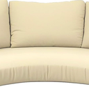Outdoor Curved Sofa Cushion Cover with Zipper & Anti-Slip Particles, Half Moon Patio Furniture Cushions Covers Waterproof, Olefin Fabric-ONLY Cover (Beige, 77/40 * 28 * 5.3inch)