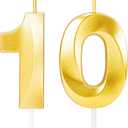 10 Birthday Candle,10th Birthday Decorations,10 Cake Topper Party Decorations,Number Candles for Birthday Cakes