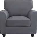 SearchI Stretch Sofa Cover Couch Covers, 2 Piece Armchair Slipcover with Separate Chair Cushion Cover, Washable Furniture Protector for Living Room(Armchair, Grey) (Small)