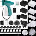 Chumia 3576 Pcs Tagging Gun Clothes Garment Tag Attacher Kit with Needles Standard Plastic Barbs Fasteners Hang Label Strings Gourd Safety Pins Retail Price Size Label for Warehouse(Black, White)