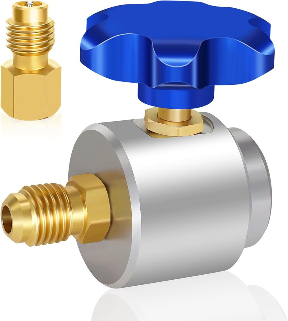 Boltigen Self Sealing R134A Can Tap Valve Refrigerant Dispenser with Tank Adapter for 1/4 and 1/2-inch AC Freon Charging Hose