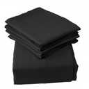 Top Split Flex Head King Size Sheet Set - Egyptian Quality Ultra-Soft Bed Sheets - Double Brushed - Deep Pockets- Easy Fit - 4 Piece Set- Fade Resistant (Black)