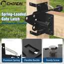 Self Locking Gate Latch for Wooden Fence, Heavy Duty Post Mount Automatic Gate Lock Gravity Door Latch Hardware for Secure Pool/Yard/Garden, Steel, Black Finish, Pack of 2