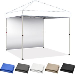 CROWN SHADES SunWall Silver Coated for 10x10 Pop up Canopy Tent, 1 Pack Sidewall Only with Silver Coating (1 Pack, White)