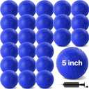 24 Pcs Dodgeballs 5 Inch Playground Ball Blue Kickball Inflatable Rubber Handball Bouncy Dodge Ball with 1 Hand Pump for Outdoors Ball Games Gym Camps Picnic (Blue)