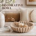 YMXYJM Large Decorative Bowl, Modern Handicraft Bowls for Home Decor, Fruit Bowl for Kitchen Counter, Ruffle Decor, Stylish Key Bowl for Entry Table, Artificial Stone Beige
