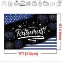 Mocsicka Happy Retirement Backdrop - Navy Blue Police Retirement Party Decorations, Flag and Firework Congrats Photo Booth Prop (7x5ft)