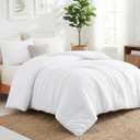 CozyLux California King Comforter Set White, 3 Pieces Cal King Solid Breathable Quilted Bedding Sets for All Seasons, Luxury Soft Lightweight Bed Set with Down Alternative Comforter and 2 Pillowcases