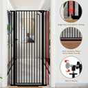 57" Extra Tall Pet Gate for Cats Dogs-48.1"-52.7" Extra Wide Cat Gate for Doorways and Stairs-1.37" Ultra Narrow Spacing Pressure Mounted Dog Gate with One-Handed Operation