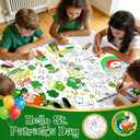 St Patrick's Day Giant Coloring Tablecloth 71 x 31 Inch Jumbo Paper Coloring Activity Poster Irish Themed Coloring Table Cover for Family Classroom Party Games Decorations