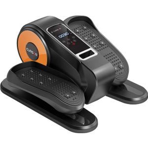 Under Desk Elliptical Machine, Electric Seated Pedal Exerciser, Mini Ellipse Leg Exerciser with Remoter, 12 Level Speeds, Forward & Reverse Direction, Manual & Auto Mode for Home Office (Orange)