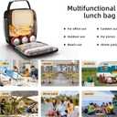 Lovoeo Lunch box Lunch bag for men women Insulated Lunchbox Lunch bags for Work Picnic Travel (Black)