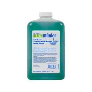 Sloan SJS-1751 Sensor Deck-Mount Green Non-Scented Foam Soap Refill for SJS-1750 Foam Soap Dispenser, Non-Scented, Fragrance-Free, 1000 mL Bottle, 5700751