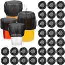 Baderke 50 Pcs Disposable Cup Covers for Drinks Safety Plastic Drink Covers for Alcohol Protection Beverage Bar Club Banquet Party Supplies(Black)