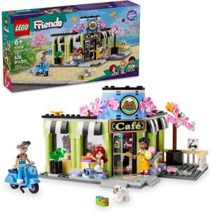 LEGO Friends Heartlake City Caf Shop Toy for Kids, Bakery Building Set, Birthday Gift Idea for Girls and Boys Ages 6 Years and Up with 3 Mini Dolls and a Dog Toy Figure, 42618