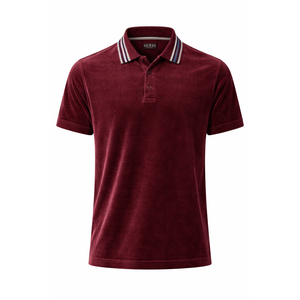 Guess Mens Parker Velour Stripe Polo, Medium