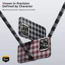 BENKS ArmorVichy Case for iPhone 16 Pro, MagSafe Compatible Slim Protective Case Built with Dupont Kevlar Fiber, Anti-Fingerprint UV Finish, Vichy Check Design, Red