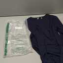 PRETTYGARDEN Women 2026 Fall Clothes Long Sleeve Shirts Ribbed Knit Fitted Basic Tee Going Out Tops Underscrub Casual Outfits (Medium, Navy Blue)