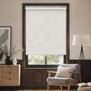 GENIMO 100% Blackout Roller Window Shades, Window Blinds Cordless with Thermal Insulated, UV Protection Fabric, Mini French Door Blinds for Home, Bedroom, Office, Ivory White, 35" W X 72" H