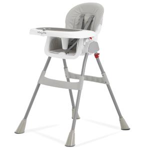 Dream On Me Portable 2-in-1 Tabletalk High Chair, Convertible Compact High Chair, Light Weight Portable Highchair, Grey
