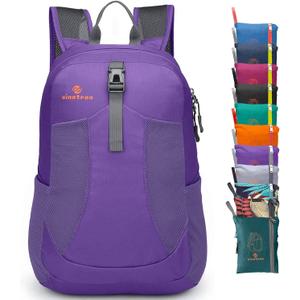 sinotron 22L Lightweight Packable Hiking Backpack, Small Hiking Backpack Day Pack for Women Men Travel Camping Vacation (Purple)