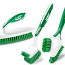 Libman Heavy Duty Scrub Brush Kit | Cleaning Brushes for Household Use | Tub Scrubber | Easy Grip Scrub Brush | Big Job Kitchen Brush | Dual Sided Tile & Grout Brush | 3 Different Brushes Included