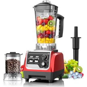 H-Duka 1800W Smoothie Blender and Grinder Combo 70OZ Large Capacity Countertop Blenders for Kitchen High Speed Blender for Smoothies Ice Crushing Frozen Drinks Puree (Dark Red)