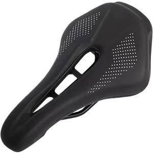 Mountain Road Bike Fit for Seat Hollow Cycling PU Leather Bicycle Short Nose Wide Perforated Saddle (1PC)