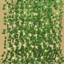RECUTMS Ivy Fake Vines 24 Pack 173 FT Artificial Vine with 200 LED String Light Leaves Wall Decor Leaf Plants Greenery Garland Hanging Plant for Aesthetic Room Garden Office Wedding Decorations