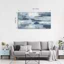 VEAEE Abstract Canvas Wall Art Vintage Blue White Grey Painting Ocean Canvas Wall Decor Modern Artwork Prints for Living Room Bedroom Bathroom Office Home Decoration Framed Ready to Hang 24" X 48"