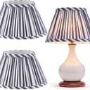 VIHOSE 2 Pack Small Pleated Lamp Shades, 5" Top x 10" Bottom x 5.5" High Bell Fabric Shades for Table Lamps, Small Replacement Lampshades for Table Bedroom Home Decor(Dark Blue)