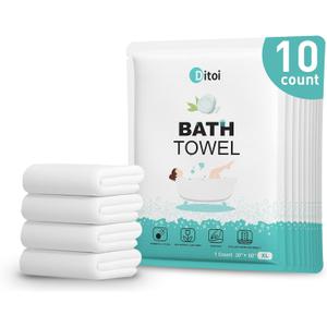Ditoi Disposable Bath Towels,Extra Large Beach Towels 30"X60", Camping Towels for Travel Hotel, Soft Quick Dry Shower Tissue for Body,Gym Sports,Beach (XL,10 Count)