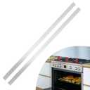 2 Pcs 304 Stainless Steel Strips, Brushed Self Adhesive Strip Metal Trim Strip, Finishing Sheet Metal Strips for Microwave/Oven/Range/Cooktop, 30" Long, 1" Wide Gap Filler for Kitchen Decor (Silver)