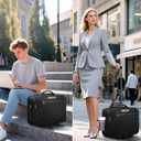 Ytonet Rolling Laptop Bag, Rolling Briefcase for Men Women with Cup Holder, 17.3'' Carry On Water Resistant Laptop Bag with Wheels, Overnight Roller Computer Bag for Work Travel Business College, Large