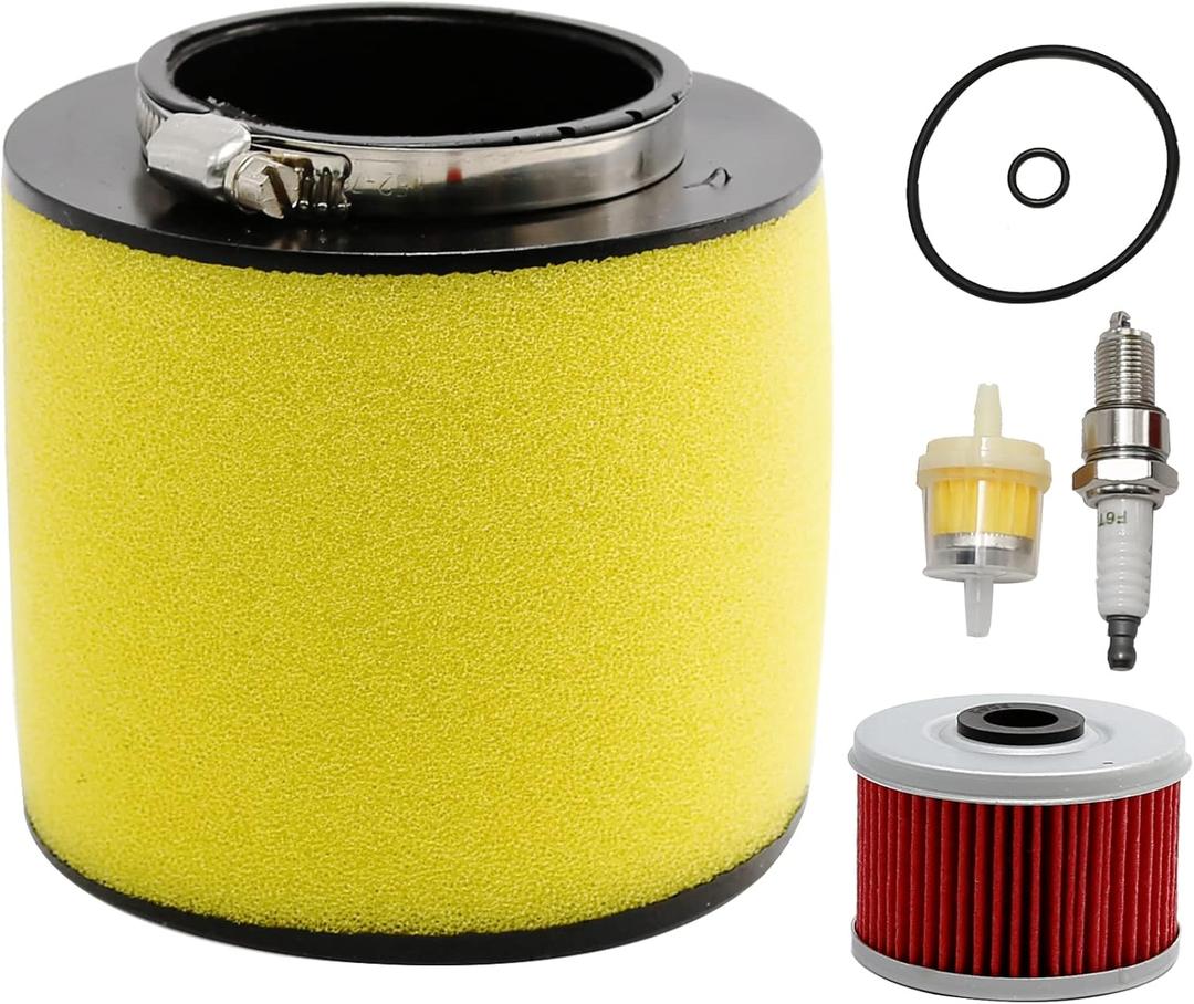 Air Filter Oil Filter Replacement for Honda Foreman 400 450 TRX400 TRX450 1995-2004 Replacement for Honda Rancher TRX350FE TRX350FM TRX350TE TRX350TM 2000-2006 Replace# 17254-HN5-670 with Spark Plug