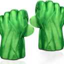 PROVAINT Superhero Gloves for Kids - Soft Plush Boxing Mitts with Secure Grip for Role Play, Halloween Dress Up, Birthday Gifts - Green Hero Costume Accessories for Children and Adults Green