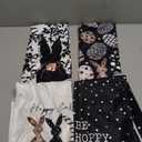 Artoid Mode Black Bunny Eggs Flower Happy Easter Kitchen Towels Dish Towels, 18x26 Inch Spring Farmhouse Leaves Decoration Hand Towels Set of 4