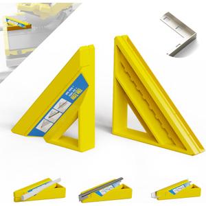 Tile Tool, Tile Edge Trim Cutting Tool for Installation, Precise 45-Degree Miter Cut Tile Trim Square Accessories for Pro and Beginner (1 Piece, Yellow)