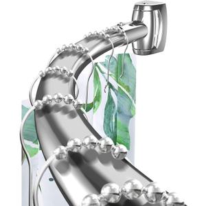 Haryaers Silver Curved Shower Curtain Rod 43-78 in Adjustable Bowed Shower Rods Rounded Shower Curtain Rod Bathroom, Bathtub, Stall Rust Proof, Premium Stainless Steel Need to Drill