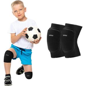 ONTYZZ Kids Knee Pads with Thicken Sponge Padding Breathable Stretchy Cotton Knee Pads Soft Knee Pads Guards Protective for Roller Skateboard Bike Scooter Outdoor Sports (Small, Black)