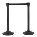 US Weight Sentry Stanchion with Retractable Belt, Easy Connect Assembly, Black, 6.5' Belt (2 Pack)