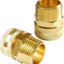 Joywayus Brass Swivel Pipe Fitting 3/4" GHT Female x 3/4" NPT Male Thread Garden Hose Threaded to Pipe Threaded Adapter (Pack of 2)