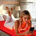 Red Light Therapy Mat Full Body, Red Light Therapy Blanket with 660nm & 850nm, Whole Red Light Therapy Pad with Timer Controller Pulse Modes for Home Use, 76.8'' X 33.41''