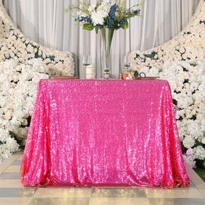JYFLZQ Fuchsia Sequin Tablecloth 50" x 80" Rectangular Sparkly Drape Table Cloths Table Cover Overlay for Wedding Birthday Party Baby Bridal Shower