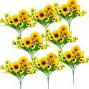 ZEYGLXC 8 Pack Artificial Sunflowers Bouquets with Stems for Wedding Bridal Shower Table Birthday Indoor Outdoor, Fake Faux Sunflowers Bulk with 4 Big Sunflowers Heads 9 Small Sunflowers Heads