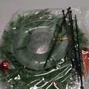 Riceshoot Christmas Car Wreath Decorative LED Light up Decoration Lighted Christmas Car Accessories with Red Bow and Mounting Equipment for Xmas Holiday Festival Car Truck Grille Wreath Ornament