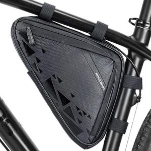 ROCKBROS Bike Triangle Frame Bag, Bike Triangle Bag, with Two Side Pockets, 1.5L (Black Blue) ROCKBROS Bike Triangle Frame Bag, Bike Triangle Bag, with Two Side Pockets, 1.5L (Black Blue)