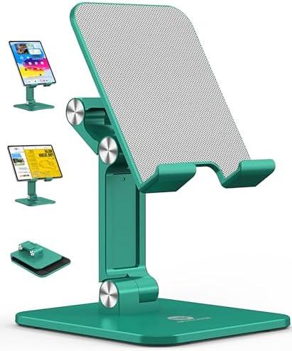 OCYCLONE iPad Stand Holder, Foldable Tablet Stand for Desk, Compatible with 4-15.6" Devices, Green