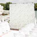 6pcs Flower Wall Backdrop16.5 x16.5 Artificial Floral Panels-White