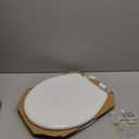 Mayfair Linden Slow Close Toilet Seat, Non Slip Heavy Duty Wood, Easy Install, Round, White
